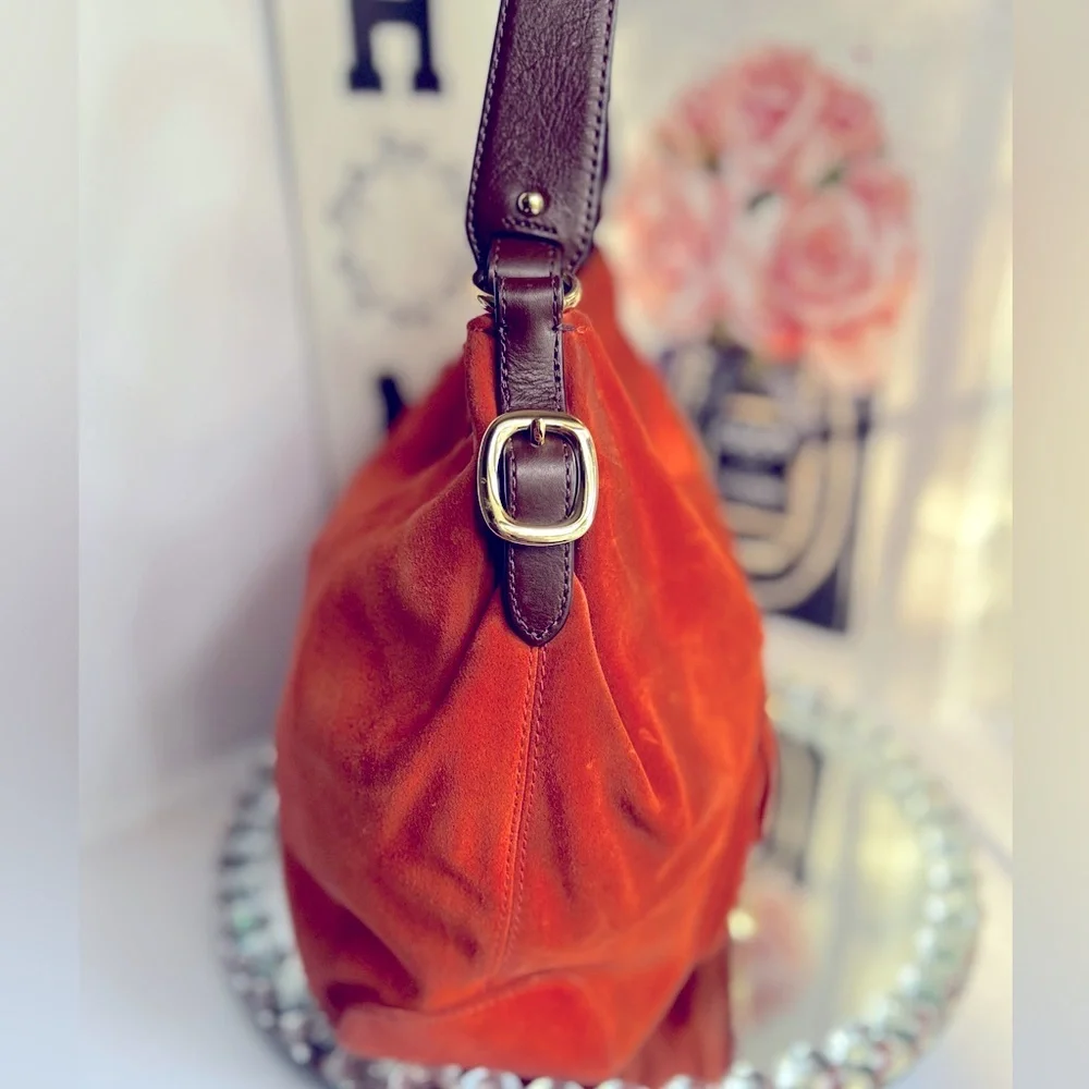 Michael Kors vintage Orange Suede Hobo Bag